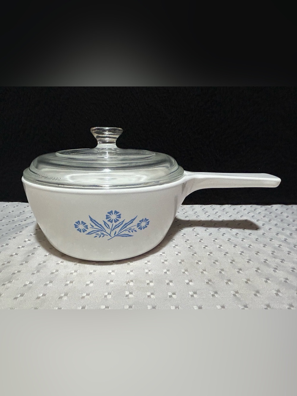 Vintage Corning Ware Blue Cornflower 1 Pint Saucepan Skillet P-81-B w/Lid P-81-C